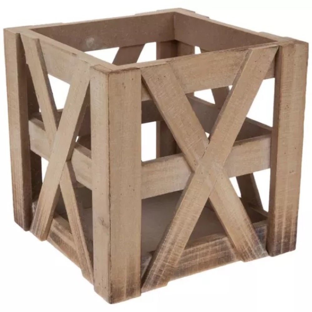 Hobby Lobby Criss Cross Wood Basket-Small
